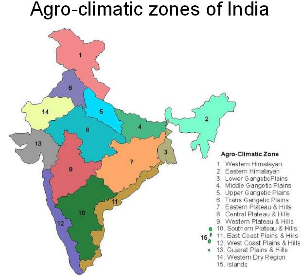 agroclimatic zones by ICAR
