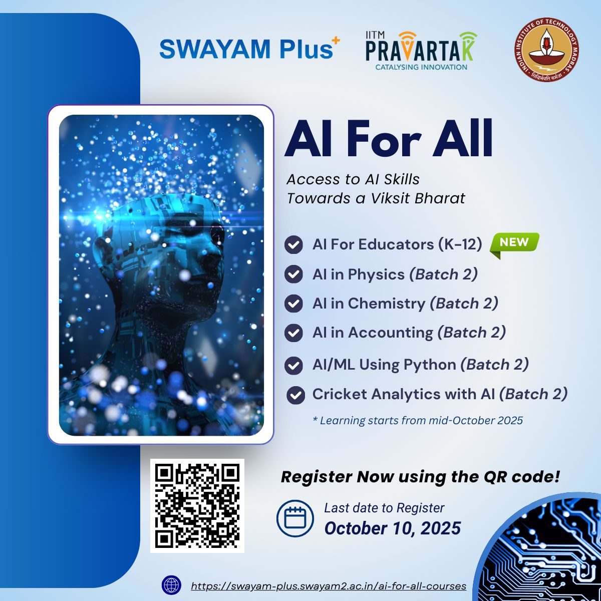 Free AI Courses to School Teachers | Vikaspedia - English - Education